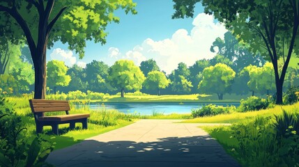 Obraz premium Peaceful park scene