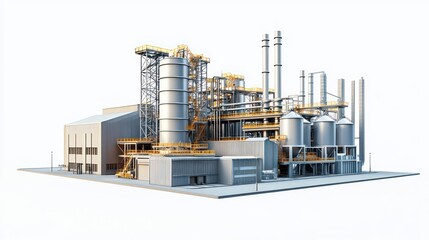 Aluminum production isolated on white background