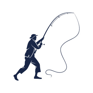 recommend clip art: Man Fishing Silhouette Vector, Fisherman Clipart, Outdoor Hobby Illustration