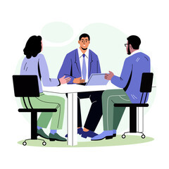 Obraz premium A flat style illustration of a client meeting