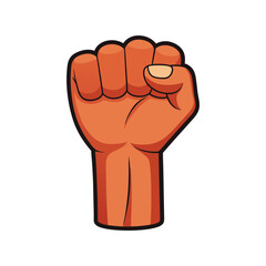 Strong Clenched Fist Vector, Hand Raised in Protest, Power and Freedom Symbol Illustration, Revolution and Rights Art