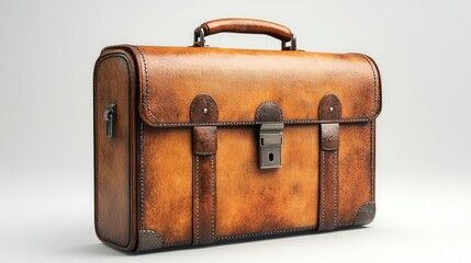 3D icon of a briefcase with lock, isolated white background