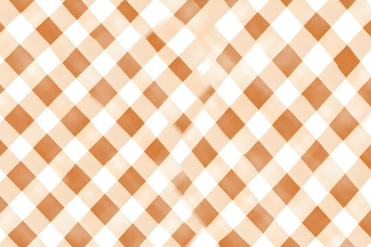 Watercolor-effect gingham pattern in light brown and white, showing a soft, slightly blurred texture