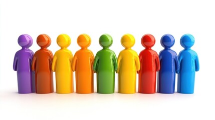 3D icon of a group of people representing teamwork, isolated white background