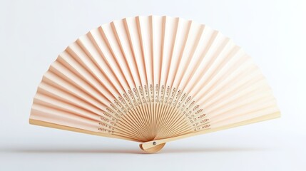 3D icon of a hand fan, isolated white background