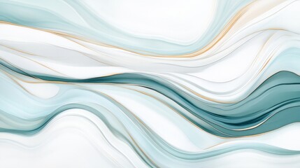 Fototapeta premium Intricate, flowing patterns of teal and cream marble.