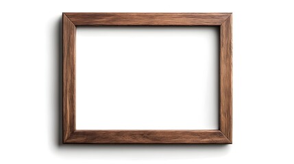 Fototapeta premium Wooden frame on a white background