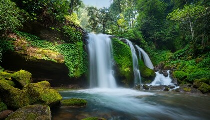 Obraz premium beautiful lush waterfall