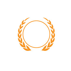 Orange Wheat Laurel Wreath Icon