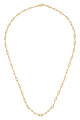 frame made of golden chain  necklace on white isolated