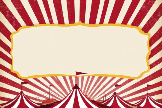 Vintage circus poster template designed for promotional events with blank space for details