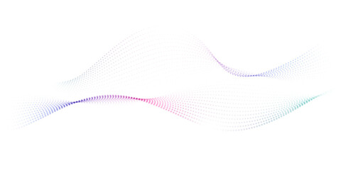 Flowing particles form waves, a gradient light pattern. modern technology background Vector illustration