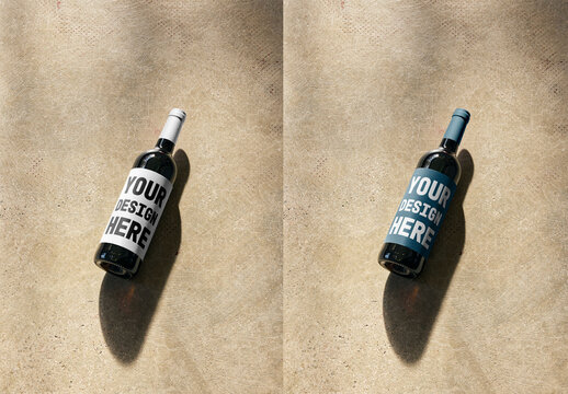 Mockup Of Customizable Wine Bottle And Label