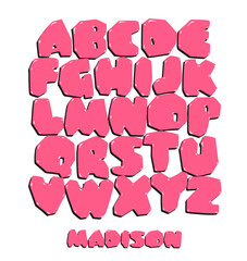 Playful bubble balloon alphabet font. Vector candy-style letters in a cute cartoon aesthetic