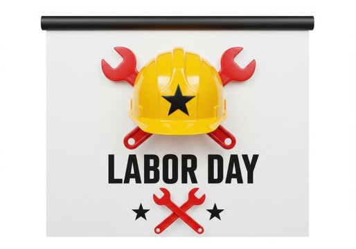 Labor day poster isolate on white background
