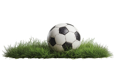 Obraz premium soccer ball in goal with green backgroung