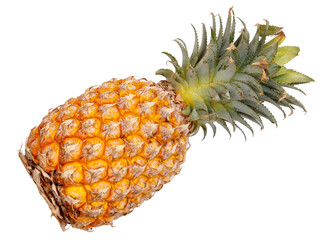 A pineapple is shown on a white background