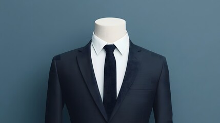 Elegant Headless Mannequin in Suit and Tie, Conceptual Business Identity and Anonymity