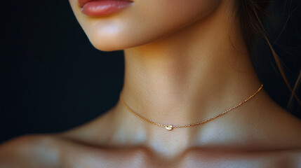 close-up of a woman’s neck and clavicle
