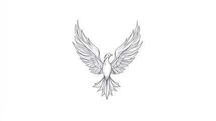 Obraz premium Dove in Flight, Symbolic Image