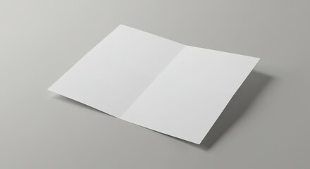 Blank White Brochure Mockup On Gray Background