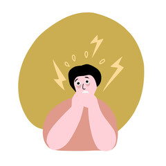 vector illustration of anxious and stressed person