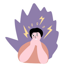 vector illustration of anxious and stressed person