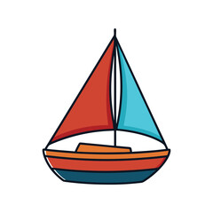 Sailboat Vector Illustration, Ocean Sailing Vessel Clipart, Nautical Boat Graphic, Sea Adventure and Marine Design
