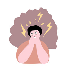 vector illustration of anxious and stressed person