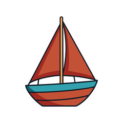 Sailboat Vector Illustration, Ocean Sailing Vessel Clipart, Nautical Boat Graphic, Sea Adventure and Marine Design