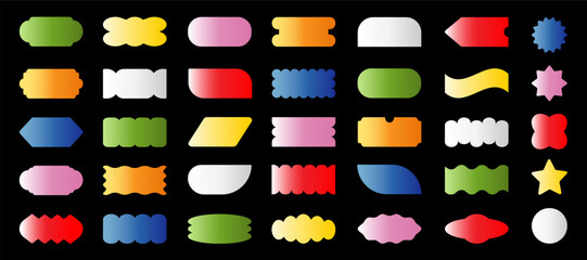 Trendy vector brutalism colorful Y2K shapes. Minimal abstract geometric elements.