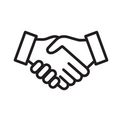 Minimal Handshake Icon Outline Style Deal Concept

