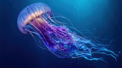 Jellyfish Elegance: Floating Grace in the Deep Blue Sea