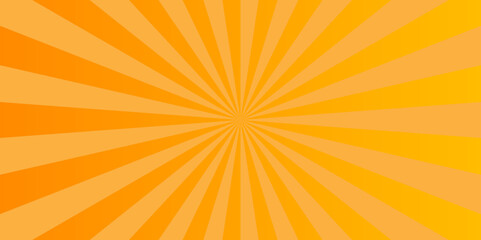 Sunburst beam light vintage shine and graphic summer explosion pattern. orange bright sunrise isolated glow striped texture background.