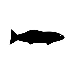 Fish icon on white background. Vector illustration.