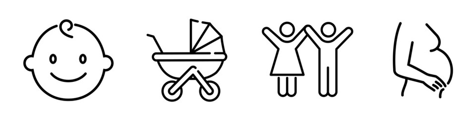 Pregnancy icon. Birth icon line