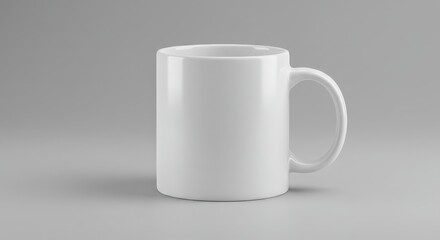 Fototapeta premium White Mug On Gray Background