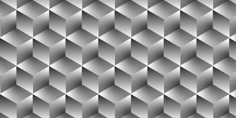 Fototapeta premium Abstract square gradient white cubic square shape backdrop texture. cube geometric wall and floor vector diamond hexagon triangle wallpaper background. 
