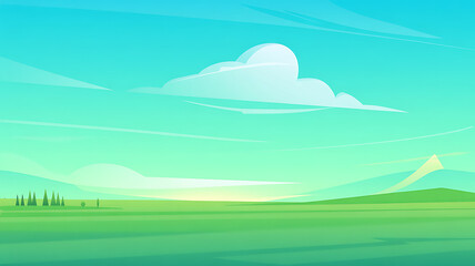 Serene landscape idyllic scenery peaceful meadow under a bright sky breathtaking view