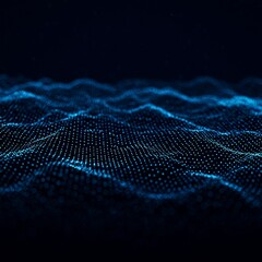 Rejeta abstracta con luz azul sobre fondo negro Fondo científico con puntos Global Connection digital technology Dark background Royal Photo Image HD Quality