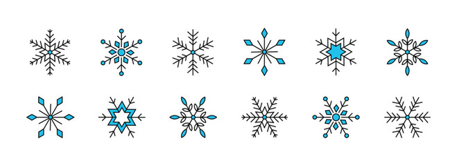 Set of Snow flakes. Snowflakes Collection
