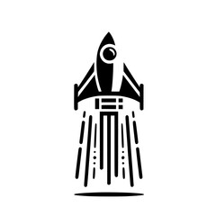 Minimalist Rocket Launch Symbol Icon