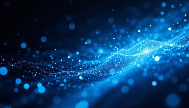 Abstract Digital Wave: A captivating abstract representation of a digital wave, surging with dynamic energy and vibrant luminosity, embodies the essence of modern technology and connectivity.