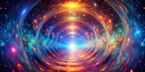 Fototapeta premium A Journey Through the Multiverse Cosmic Tunnel of Light and Stars