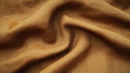 Fototapeta premium Close-up of beige fabric with soft folds and textured surface showcasing natural textile details and warm neutral tone for fashion or interior design concept