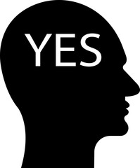 Human brain icon in flat style. Thinking State mind process and business solutions symbol isolated on transparent background