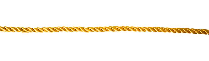 gold spiral string isolated on white background