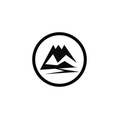 Mountain logo minimalist ,logo adventure hiking .abstract mountain logo modern design template. illustration Black and white