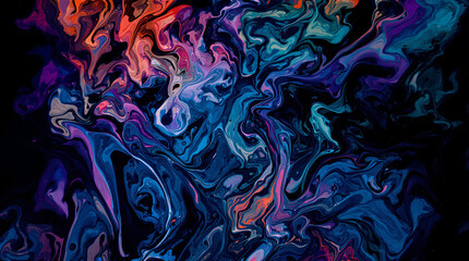 Abstract Fluid Art: A captivating swirl of vibrant colors and fluid textures creates an alluring abstract artwork that inspires exploration and creativity. 