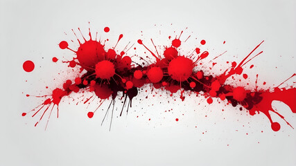 Explosive Red Paint Splatter on White Background

